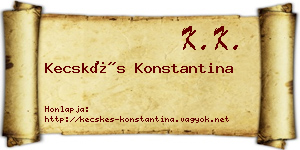 Kecskés Konstantina névjegykártya
